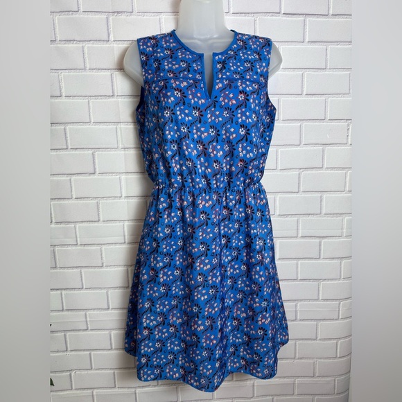J. Crew size 2 Blue Floral Sleeveless Dress. - Picture 1 of 5